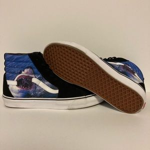 Vans x shark week sk8 hi black blue